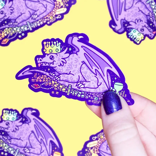 Dragon Treasure Hoard Holographic Vinyl Sticker