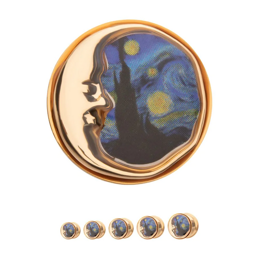 Starry Moon Steel Double Flare Plug 0g - 7/8