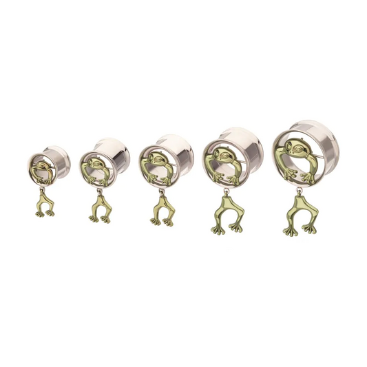 Frog Dangle Double Flare Steel Tunnel 0g - 7/8