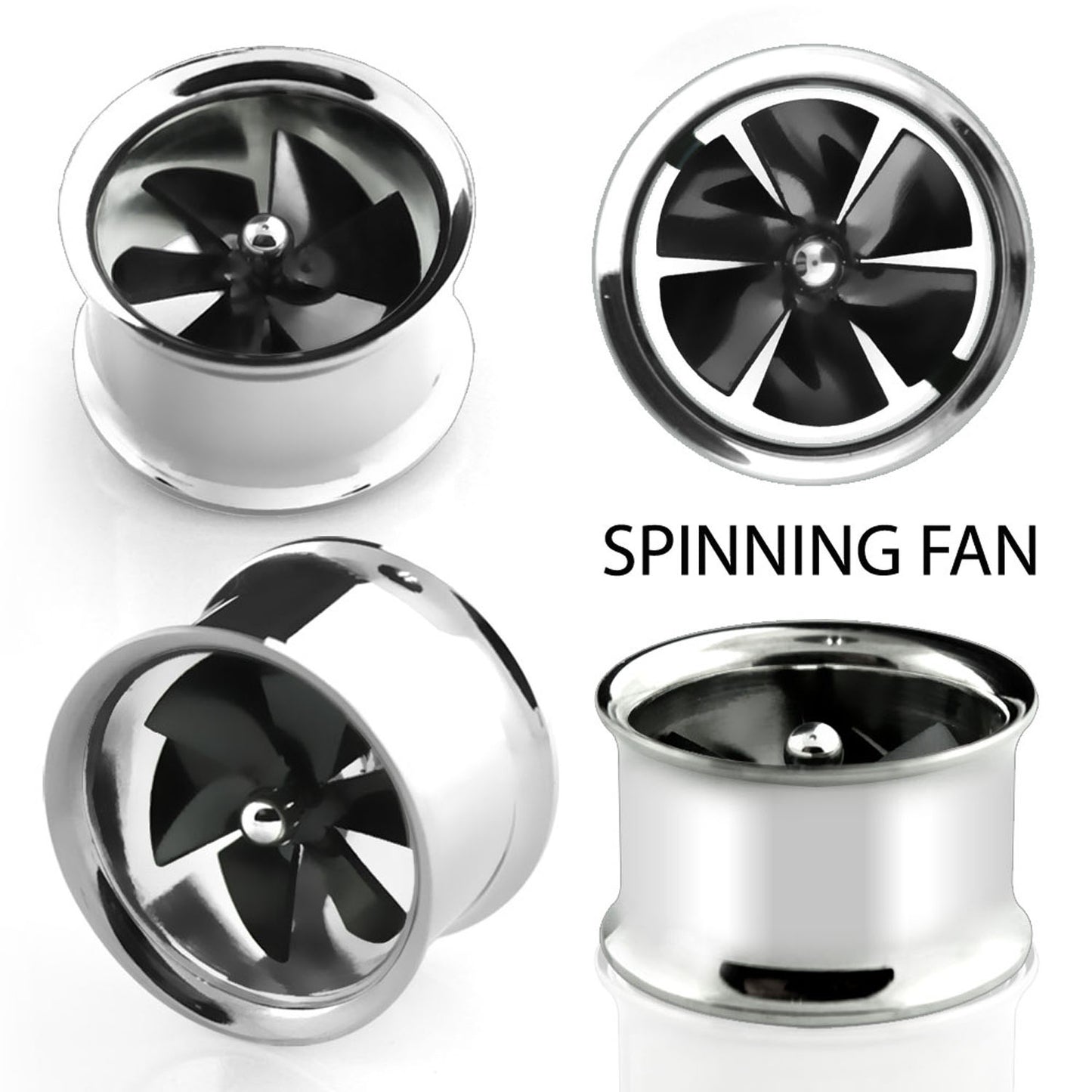 Spinning Fan Double Flare Tunnel 0g - 7/8
