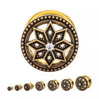 Pointed Flower With Gem 0g - 7/8