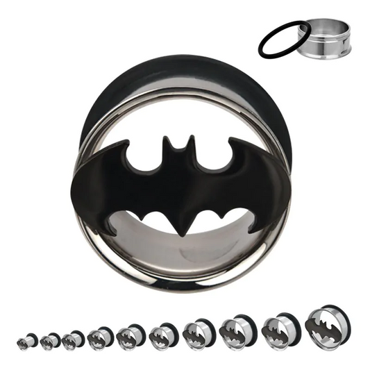 Batman Cutout Single Flare Tunnel 1"