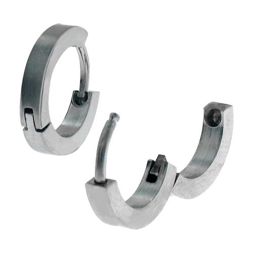 Plain Steel Huggies Earrings 2mm