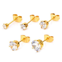 Black CZ Studs 6mm