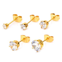 Black CZ Studs 6mm