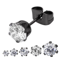Black CZ Studs 6mm