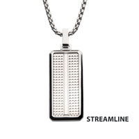 Steel Streamline Dog Tag Pendant with Bold 22" Box Chain