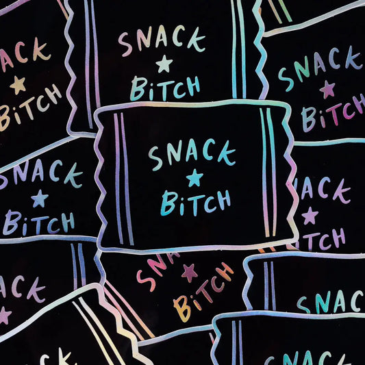 Black Snack Bitch Holographic Sticker