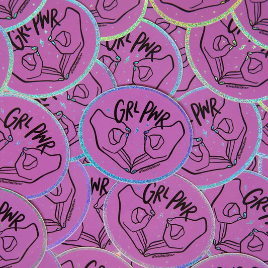 Girl Power Holographic Glitter Sticker