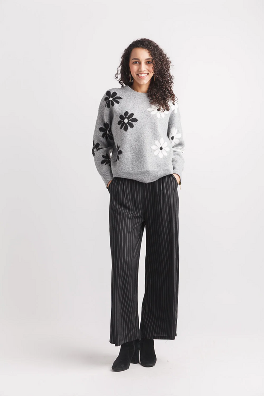 Daisy Knit Intarsia Sweater
