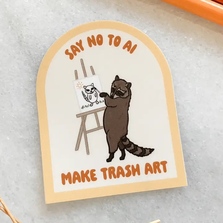 Art Raccoon Sticker