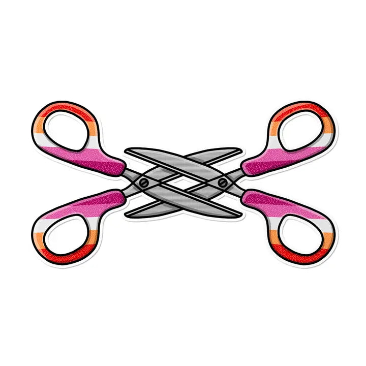 Lesbian Scissors Waterproof LGBTQ+ Sticker