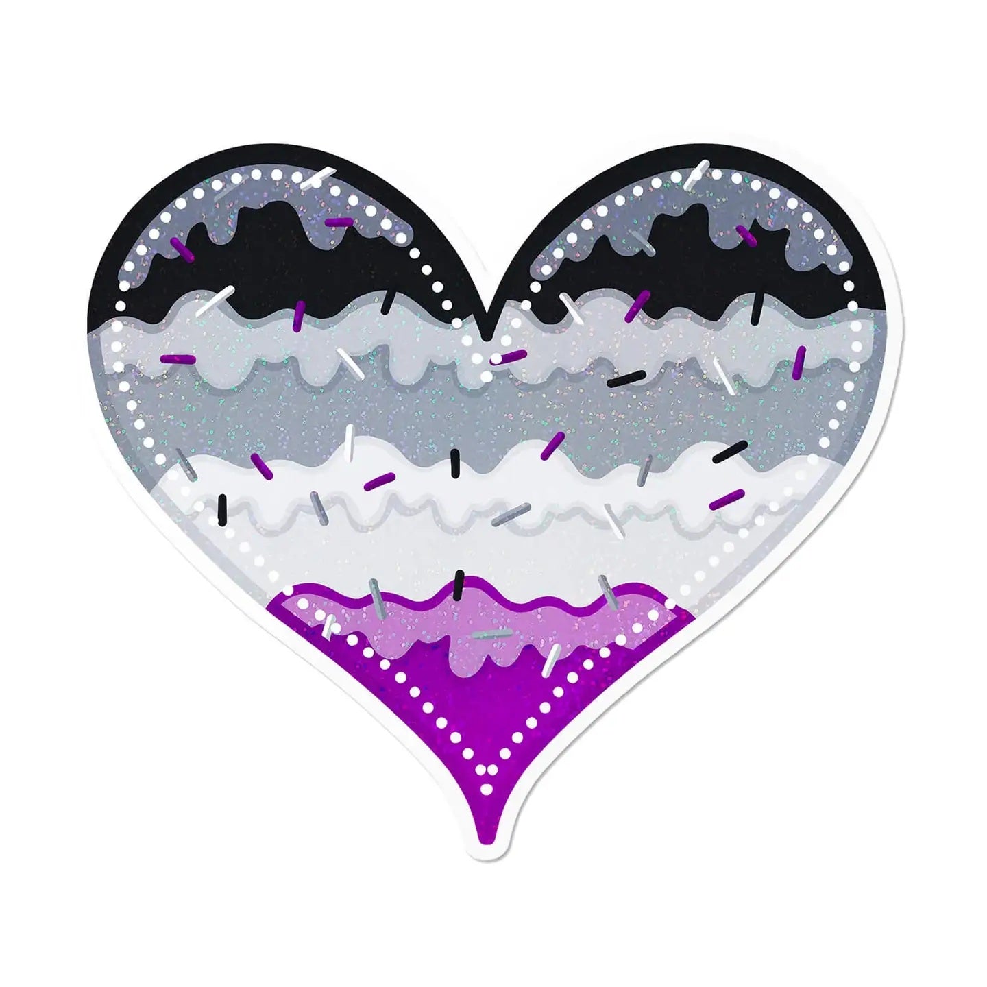 Holographic Asexual Heart Waterproof LGBTQ+ Sticker