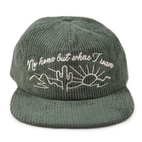 Smoke Green No Home But Where I Roam Corduroy Hat