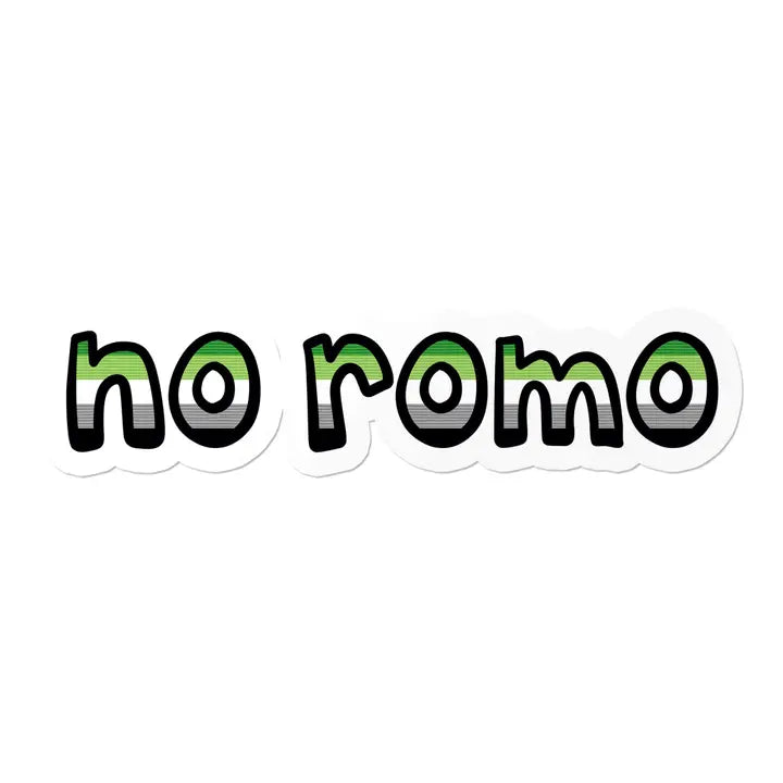 Aromantic No Romo Waterproof LGBTQ+ Sticker