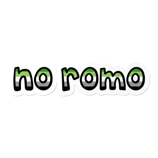 Aromantic No Romo Waterproof LGBTQ+ Sticker