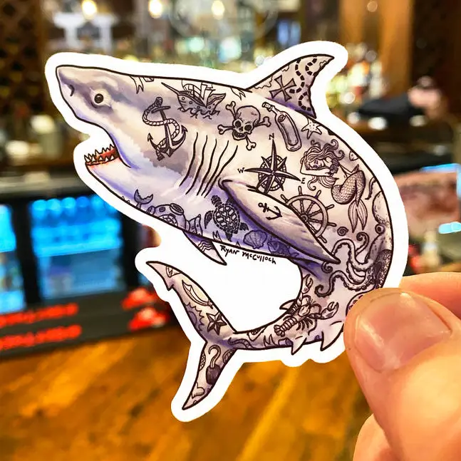 Tattoo Shark Sticker