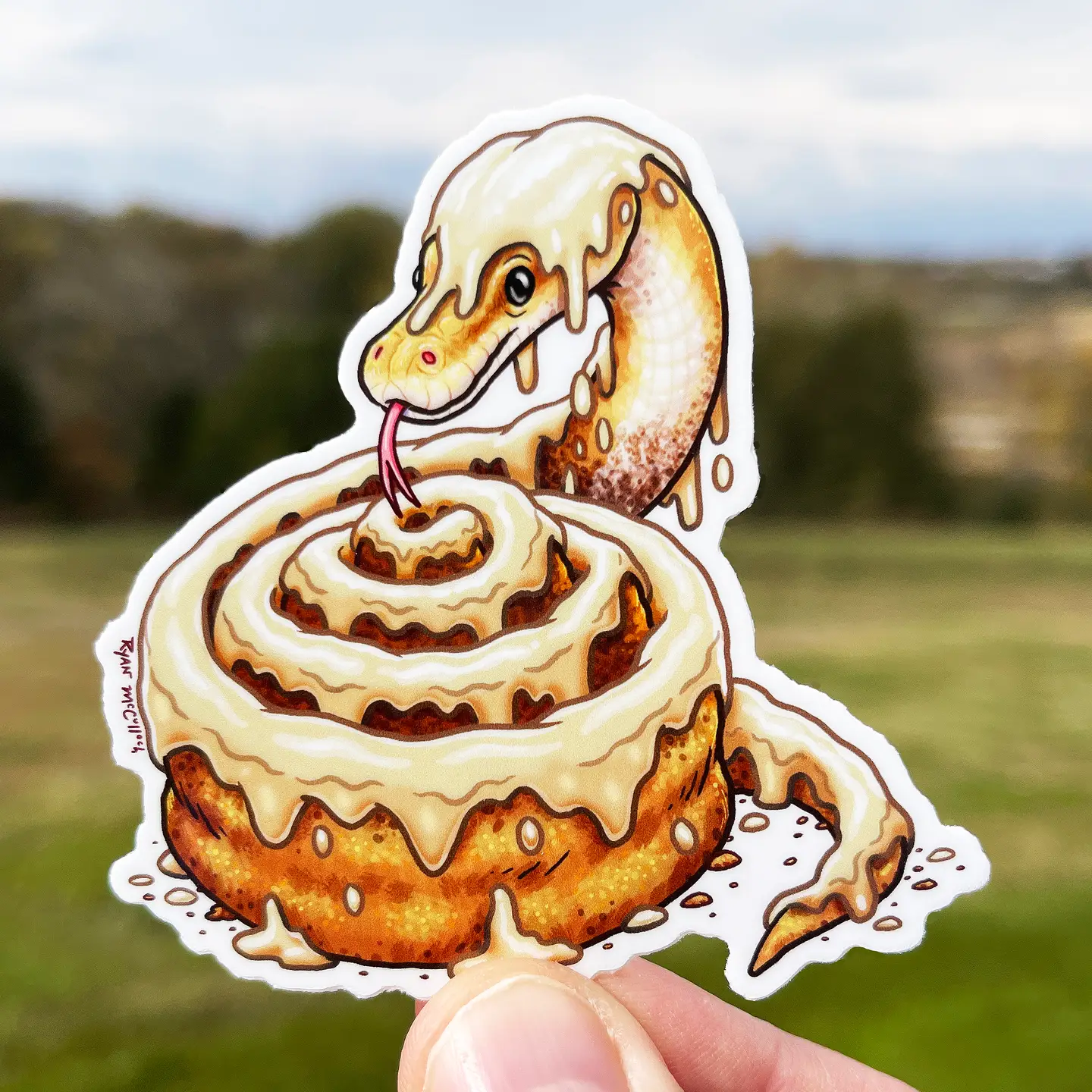 Snake Cinnamon Roll Sticker