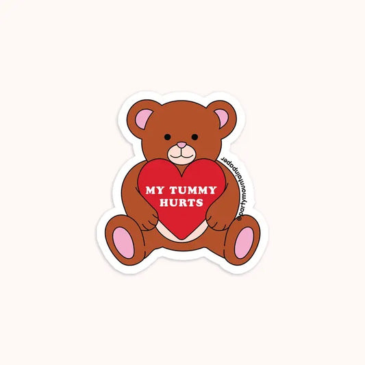 My Tummy Hurts Bear Sticker