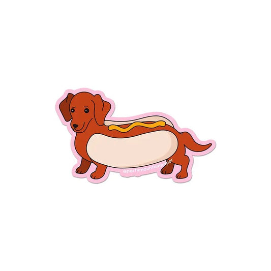 Weenie Hotdog Sticker With Mustard