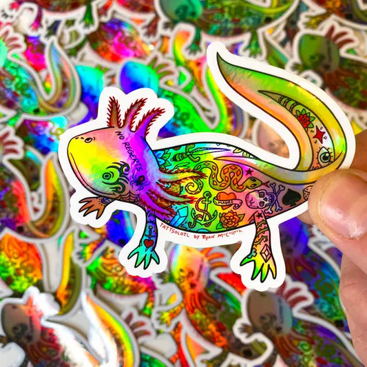Tattsolotl Holo Sticker
