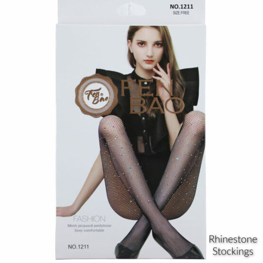 Fishnet Pantyhose With AB Stones