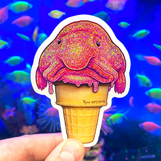 Baskin Blobfish Glitter Sticker