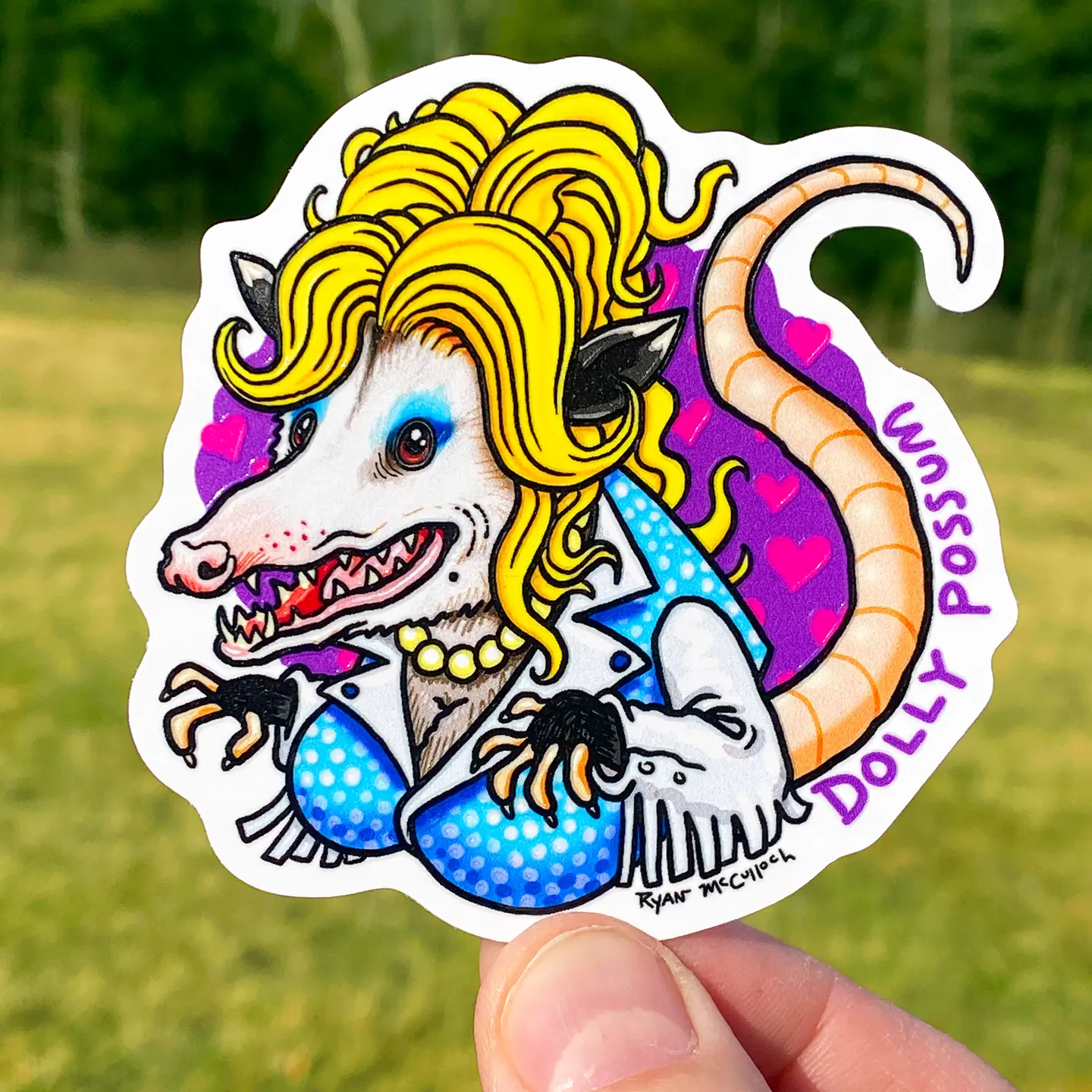 Dolly Possum 3-D Sticker