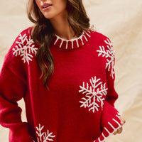 3D SNOW FLAKE HOLIDAY SWEATER