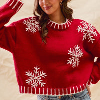 3D SNOW FLAKE HOLIDAY SWEATER