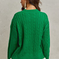 Checkered Plaid Lace Up Sweater