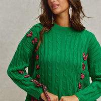 Checkered Plaid Lace Up Sweater