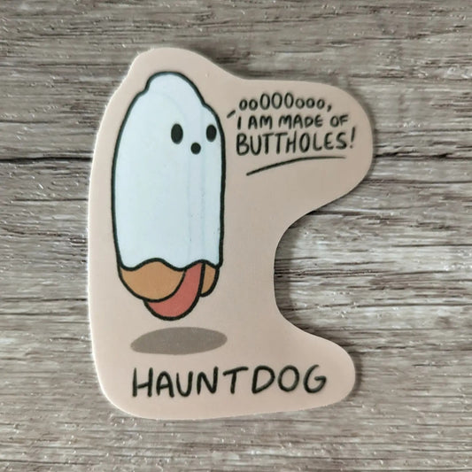 Haunt Dog - Cute Hotdog Ghost Funny Vinyl Sticker