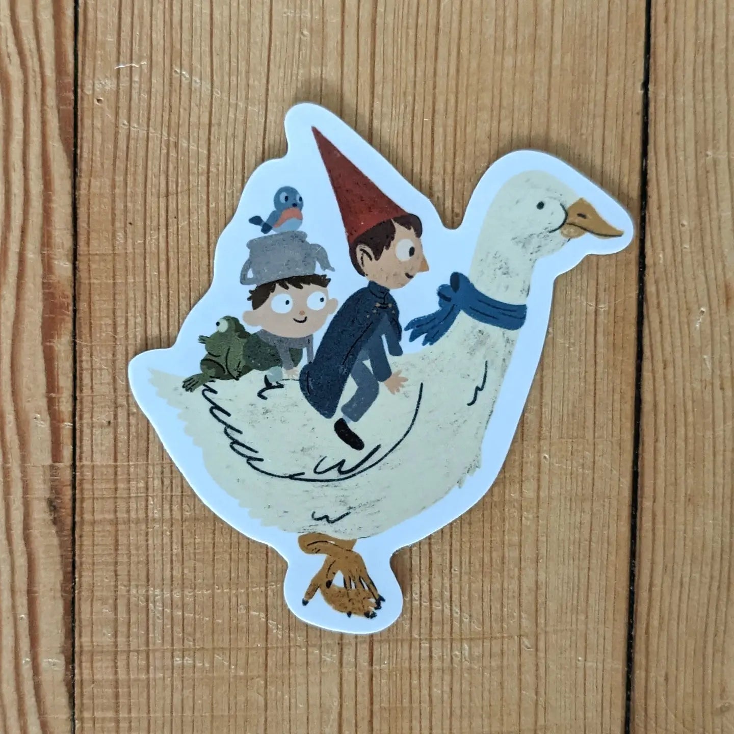 Kids And Goose - Vinyl Sticker