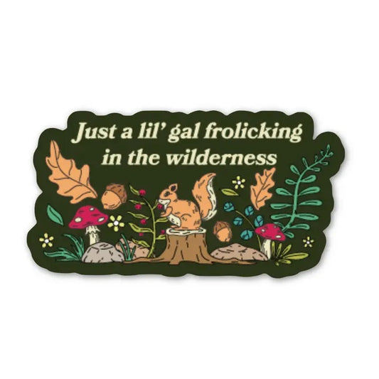 Just A Lil Gal Frolicking Sticker