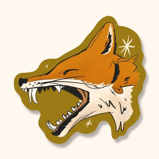 Angry Fox Wildlife Sticker | Waterproof Vinyl Diecut Sticker