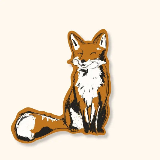 Smiling Fox Waterproof Vinyl Diecut Sticker