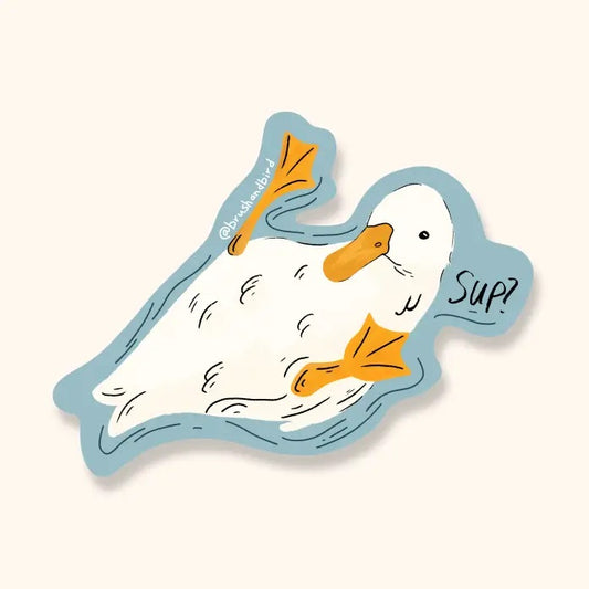 Cute Duck Waterproof Diecut Vinyl Sticker |