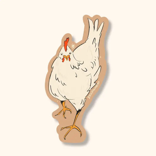 White Chicken Vinyl Sticker