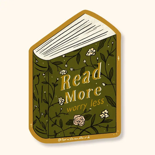 Book Sticker | Read More Worry Less, Bookshop Sticker