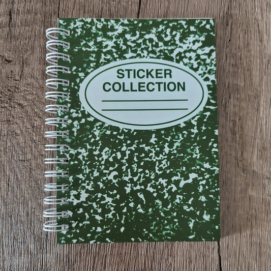 Green Composition Notebook - Reusable Sticker Book - 50 Page