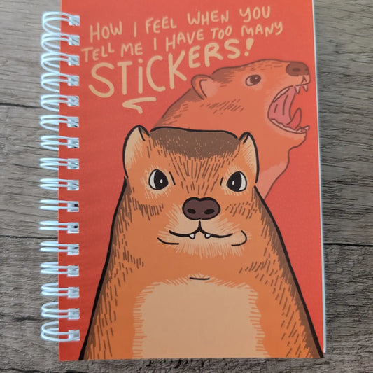 Hyrax Too Many Stickers - Reusable Sticker Book - 50 Pages