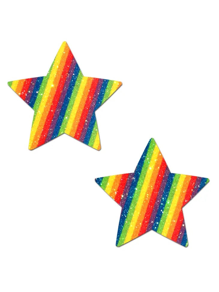 Glittering Double Rainbow Star