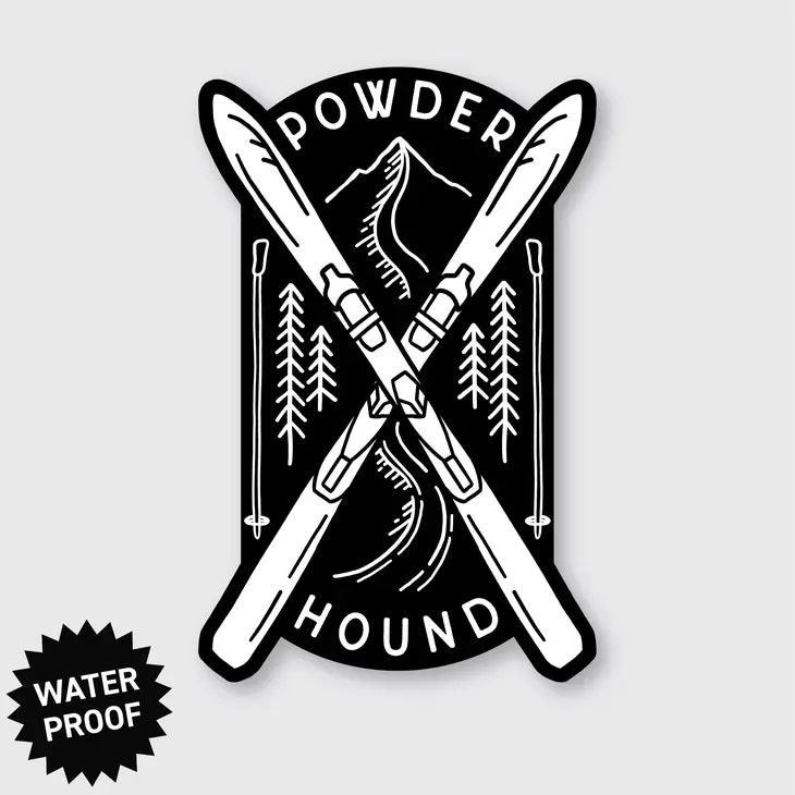Powder Hound Sticker 2.24" X 3.45"