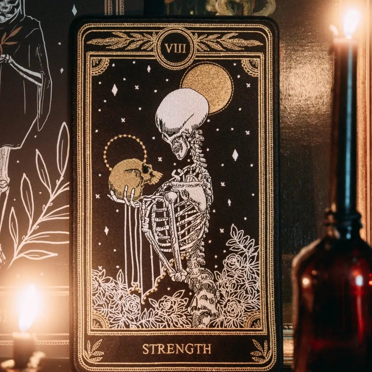 Strength Tarot Card Large Embroidered Patch