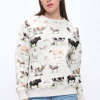 Farm Animals Print Sweatshirt