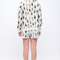 Whimsical Cat Tails Print Sweatshirt