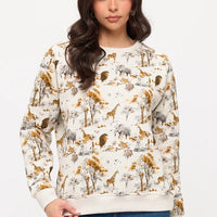 Wildlife Safari Print Sweatshirt