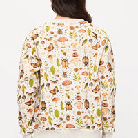Mushrooms And Bugs Print Sweatshirt