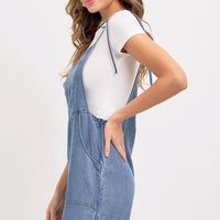 Denim Relaxed Wide Leg Overall Jumpsuit